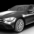 Black Mercedes Station Wagon With Sleek Exterior And Silver Alloy Wheels