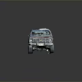 Vintage Rusty Truck With Damaged Roof And Large Off Road Wheels