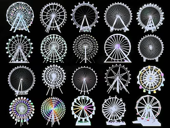 Modern Ferris Wheel Playground Ferris Wheel Amusement Park Amusement Facilities Children Ferris Wheel Shopping Mall Ferris Wheel roller coaster Viewing Car Big Pendulum 3d model