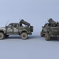 Heavy Weapons Mounted On Tactical Rugged Military Off Road Vehicles