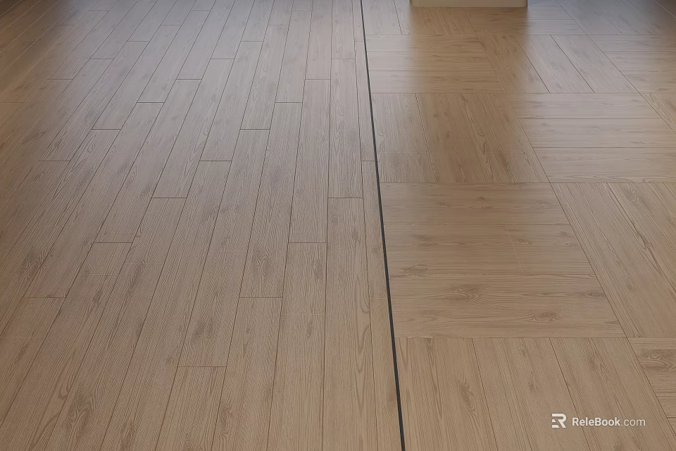 Wooden Flooring With Different Installation Patterns 3d model 