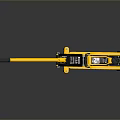 Yellow Floor Jack With Black Handle And Steel Base For Automotive Repair