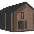 Modern Detached House Exterior With Black Roof And Wooden Balcony Design
