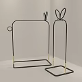 Modern Black Clothes Hangers With Golden Base And Leaf Shaped Top Design
