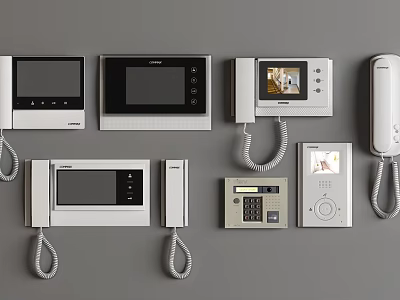 Public Facility Security Intercom Systems With Different Types of Control Panels And Screens 3d model