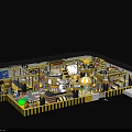 Indoor Playground Featuring Slides Climbing Structures Ball Pits And Yellow Black Striped Fences