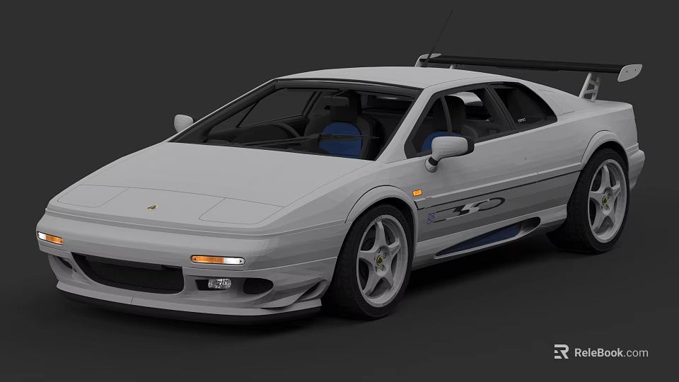 White Sports Car Design Featuring Streamlined Body Rear Spoiler And Sporty Wheels 3d model 