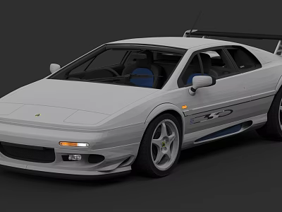 White Sports Car Design Featuring Streamlined Body Rear Spoiler And Sporty Wheels 3d model