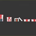 Various Sizes White Gift Boxes With Red Ribbons And Open Green Blue Present