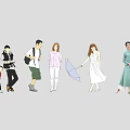 Many characters 3d model