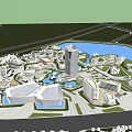 Integrated Modern Urban Development With Lakeside Green Spaces Buildings And Road Network
