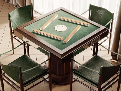 Mahjong table and chair combination 3d model