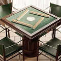 Mahjong table and chair combination 3d model