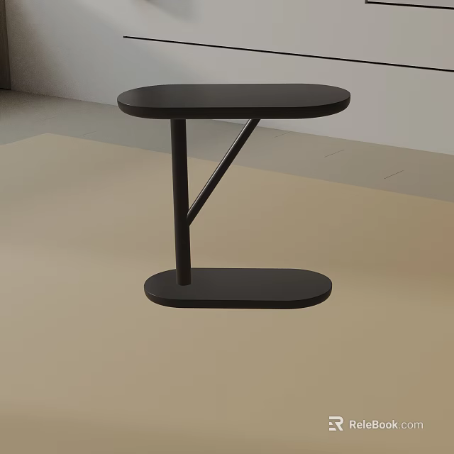 Modern Minimalist Living Room Interior With Black Side Table And Round Top Design 3d model 