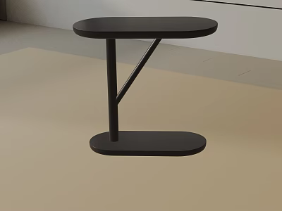 Modern Minimalist Living Room Interior With Black Side Table And Round Top Design 3d model