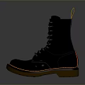 Durable Black Dr. Martens Boots with Brown Sole Black Laces and Yellow Heel Tag