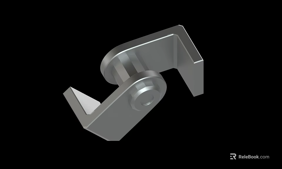 Metal Mechanical Bracket With Circular Hole And Dual Arm Design Structure 3d model