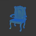 Luxurious Purple Leather Accent Chair With Gold Carved Details And Curved Legs Design
