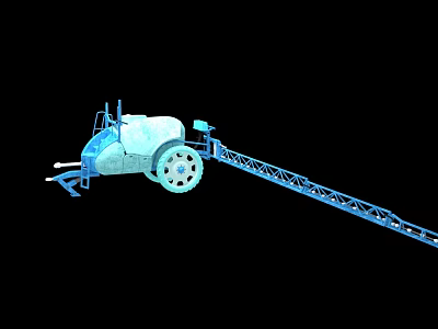 Agricultural Utility Vehicle With Tractor Design And Long Sprayer Boom For Farm Use 3d model