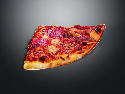 Tasty Pepperoni Pizza Slice with Tomato Sauce Melted Cheese and Crispy Crust 3d model