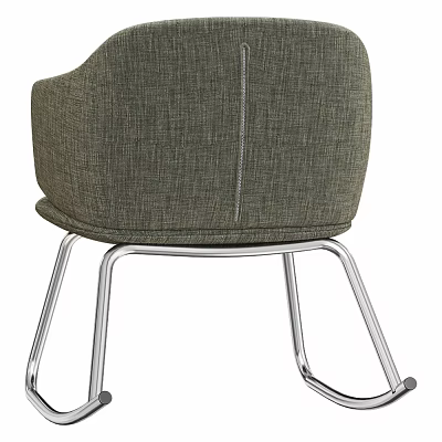 Modern Gray Fabric Armchair with Sleek Metal Legs and Contemporary Design 3d model