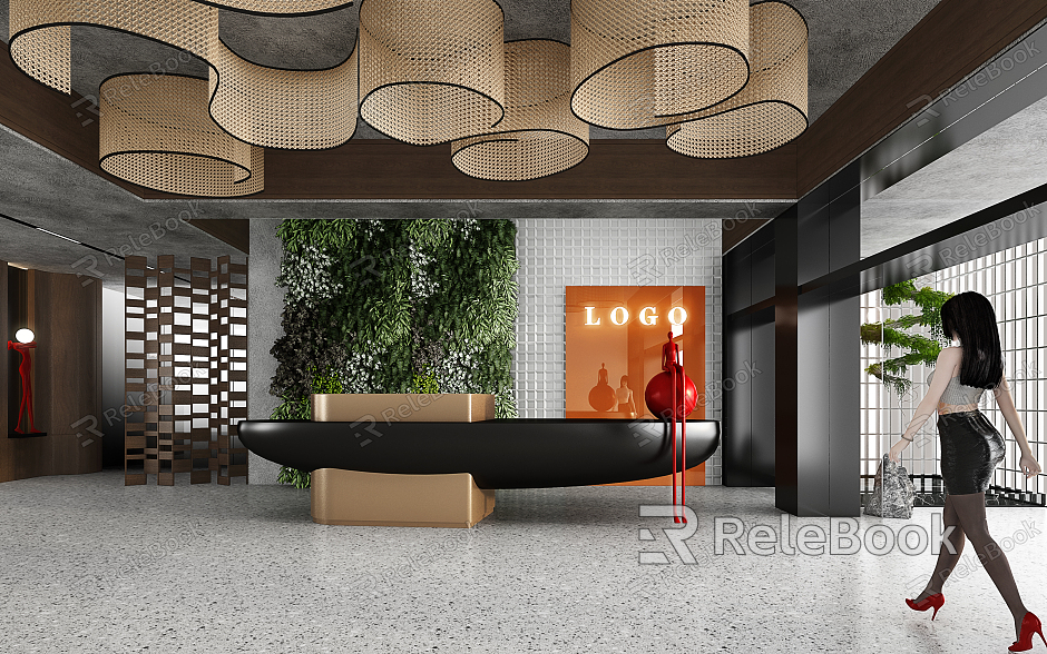 Modern Reception Office Reception Area model