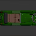 Green Vintage Convertible Car With Black Soft Top And Brown Interior