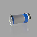 Stainless Steel Pipe Fitting With Blue Accent And Hexagonal Connection Design