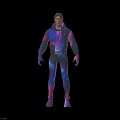 Modern 3D Character In Starry Sky Patterned Hoodie And Leggings With Purple Pink Blue Gradient