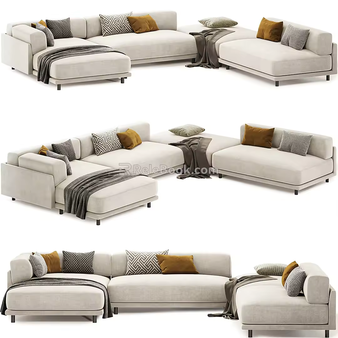Modern Multiplayer Sofa Sectional 3d model