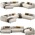 Modern Multiplayer Sofa Sectional 3d model