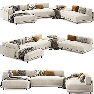 Modern Multiplayer Sofa Sectional 3d model