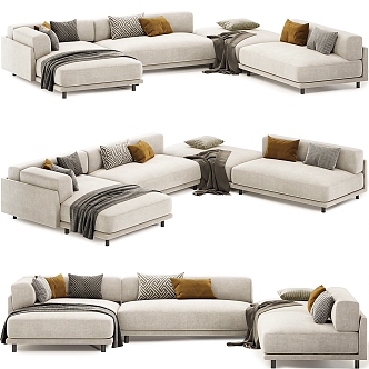 Modern Multiplayer Sofa Sectional 3d model