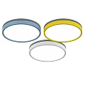 Round Ceiling Lights in Blue Yellow Gray with Simple Modern Design 3d model