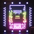 Retro Neon Decorative Lights With Rollerskates Cassette Tape And DJ Music Elements