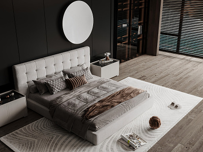 Modern Double Bed 3d model