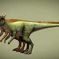 Two Colorful Dinosaurs With Spiked Heads In Standing Posture