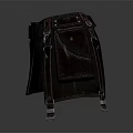 Brown Leather Utility Skirt With Belt Metal Buckle And Functional Pockets