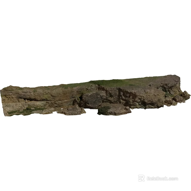 Natural Stone And Wood Elements In Rustic Outdoor Garden Design 3d model 