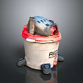 RIDGID White Bucket With Red Edge Top Tools And Black Wheels Storage Unit
