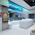 Clean Bright Modern Fruit Store With Green Shelves And Price Tags