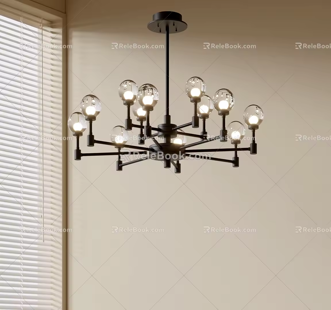 Modern Simple Chandelier Nordic Style Chandelier Mediterranean Style Chandelier Study Lamp Combination Dining Room Lamp Glass Ceiling Combination 3d model