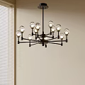 Modern Simple Chandelier Nordic Style Chandelier Mediterranean Style Chandelier Study Lamp Combination Dining Room Lamp Glass Ceiling Combination 3d model