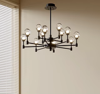 Modern Simple Chandelier Nordic Style Chandelier Mediterranean Style Chandelier Study Lamp Combination Dining Room Lamp Glass Ceiling Combination 3d model