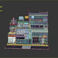 Japanese Style Multi Story Commercial Building With Colorful Shop Signs And Urban Architectural Details