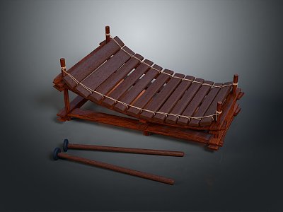 Marimba Xylophone Marimba Xylophone Indian Musical Instrument Cartoon Dulcimer 3d model