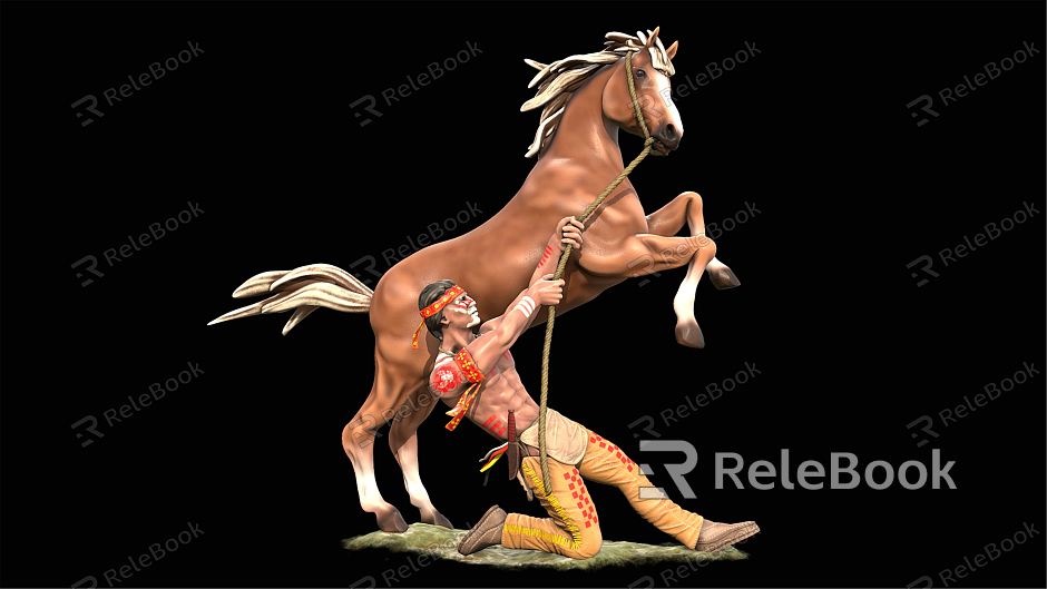 Modern horse tied horse led horse model