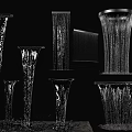 Modern Decorative Architectural Columns With Glass Texture And Various Heights Design 3d model