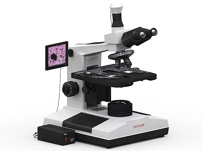 Professional Medical Device Microscope With Digital Display And Binocular Eyepieces For Cell Observation 3d model