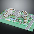 Luxury Resort Building Complex With Rooftop Gardens Palm Trees And Swimming Pool
